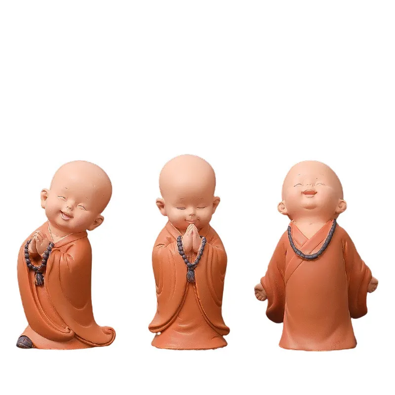 Creative Little Monk Zen Figurine – Cute Handcrafted Desk Ornament for Office, Study & Living Room, Meditation Decor Gift